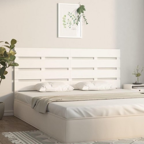 Sengegavl 180×3×80 cm i massivt fyrretræ - hvid