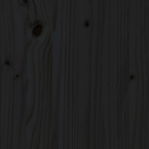 Sengegærde 180x3x80 cm massivt fyrretræ sort