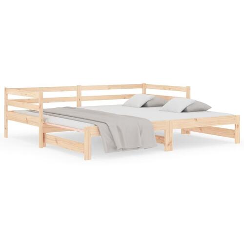 Daybed med udtræk 2x(90x190) cm massivt fyrretræ