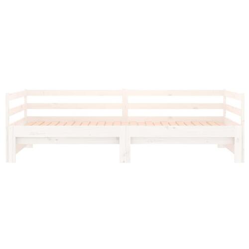 Daybed med udtræk 2x(90x190) cm massivt fyrretræ hvid