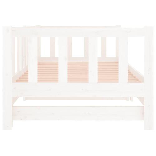 Daybed med udtræk 2x(90x190) cm massivt fyrretræ hvid