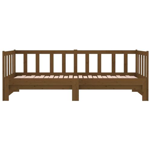 Daybed med udtræk 2x(90x190) cm massivt fyrretræ gyldenbrun