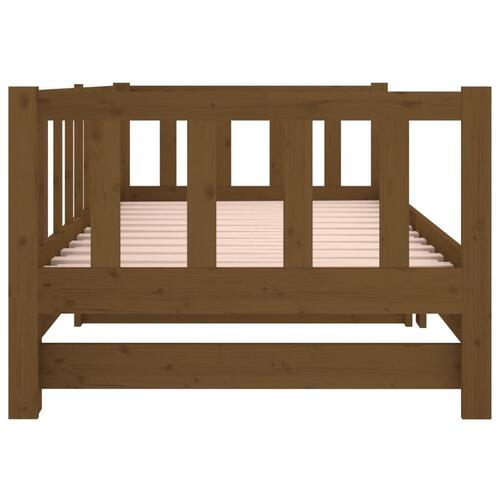 Daybed med udtræk 2x(90x190) cm massivt fyrretræ gyldenbrun