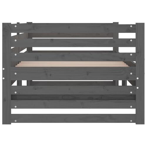 Daybed med udtræk 2x(90x190) cm massivt fyrretræ grå