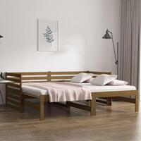 Daybed med udtræk 2x(90x190) cm massivt fyrretræ gyldenbrun