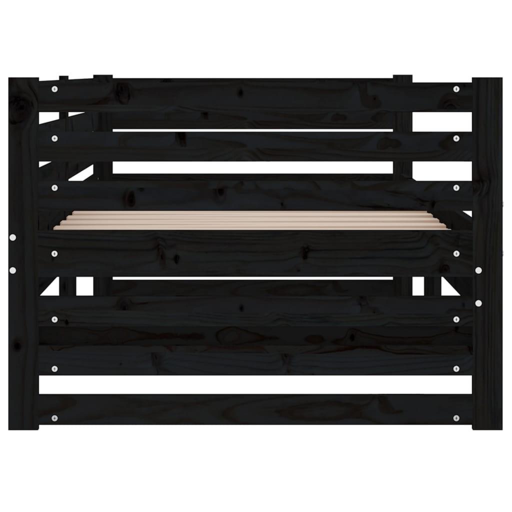 Daybed med udtræk 2x(90x190) cm massivt fyrretræ sort