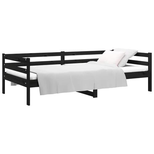 Daybed 80x200 cm massivt fyrretræ sort