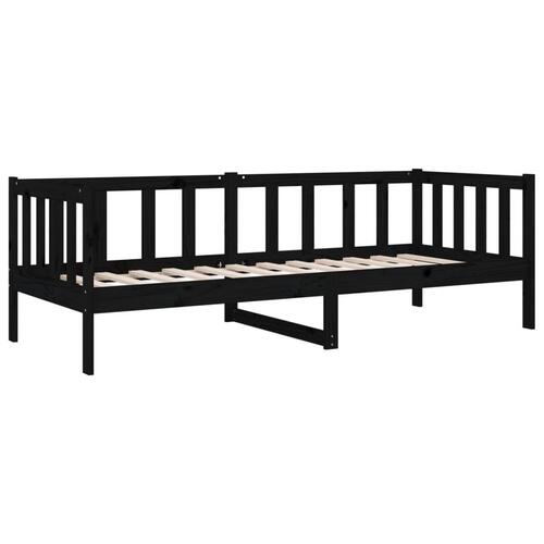 Daybed 80x200 cm massivt fyrretræ sort