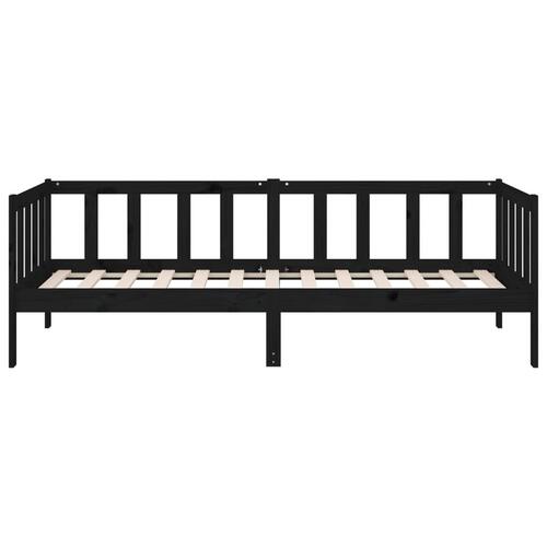 Daybed 80x200 cm massivt fyrretræ sort