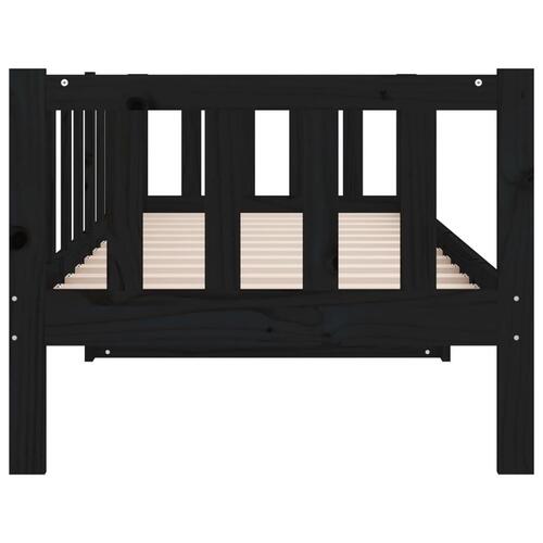 Daybed 80x200 cm massivt fyrretræ sort