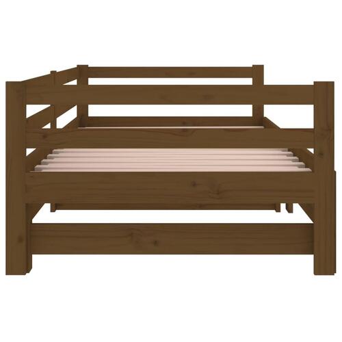 Daybed med udtræk 2x(80x200) cm massivt fyrretræ gyldenbrun