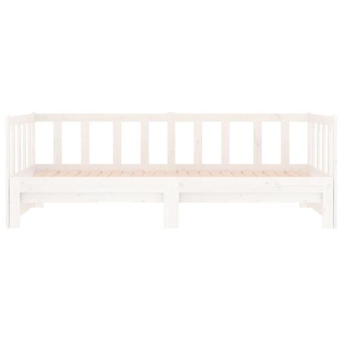 Daybed med udtræk 2x(80x200) cm massivt fyrretræ hvid