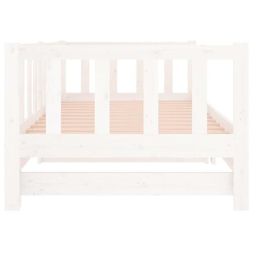 Daybed med udtræk 2x(80x200) cm massivt fyrretræ hvid