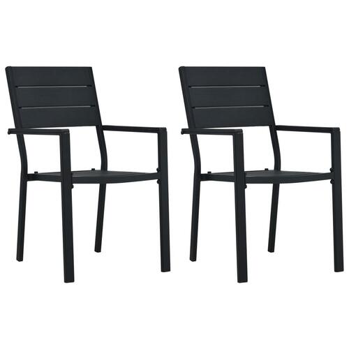 Havestole 2 stk. HDPE trælook sort