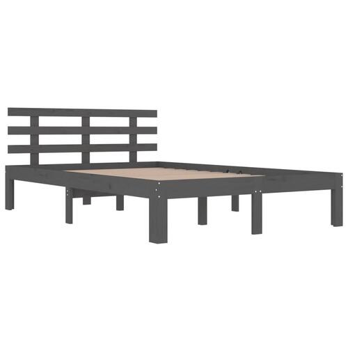 Sengeramme 200x200 cm massivt træ grå