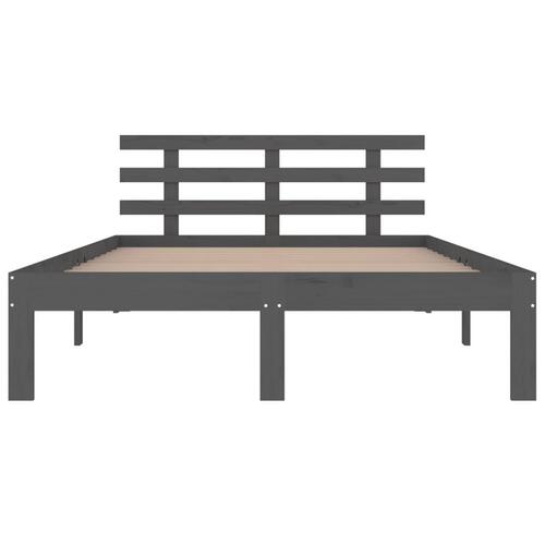 Sengeramme 200x200 cm massivt træ grå