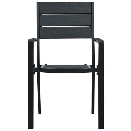 Havestole 2 stk. HDPE trælook sort