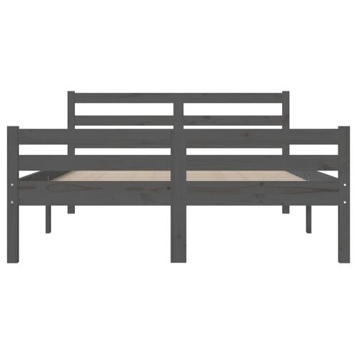 Sengeramme 120x200 cm massivt træ grå