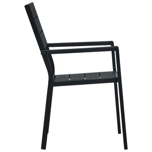 Havestole 2 stk. HDPE trælook sort