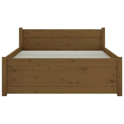 Sengeramme 75x190 cm Small Single massivt træ gyldenbrun