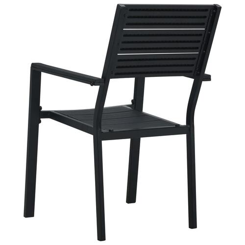 Havestole 2 stk. HDPE trælook sort