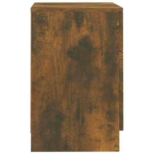 Sengeborde 2 stk. 38x35x56 cm konstrueret træ røget egetræ