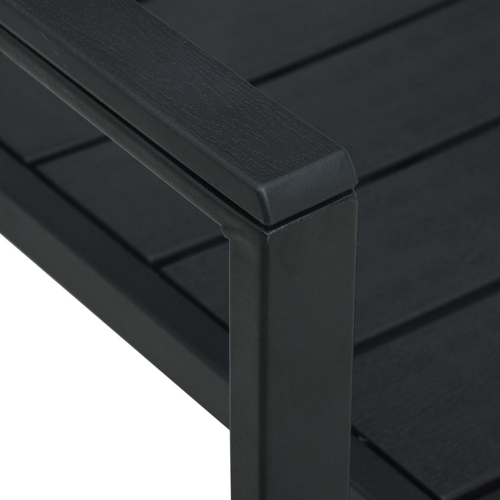 Havestole 2 stk. HDPE trælook sort