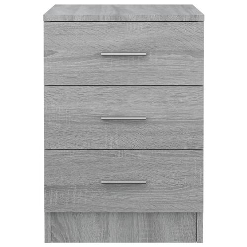 Sengeborde 2 stk. 38x35x56 cm konstrueret træ grå sonoma-eg
