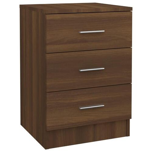 Sengeborde 2 stk. 38x35x56 cm konstrueret træ brun egetræsfarve