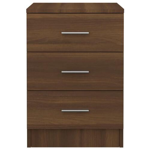 Sengeborde 2 stk. 38x35x56 cm konstrueret træ brun egetræsfarve