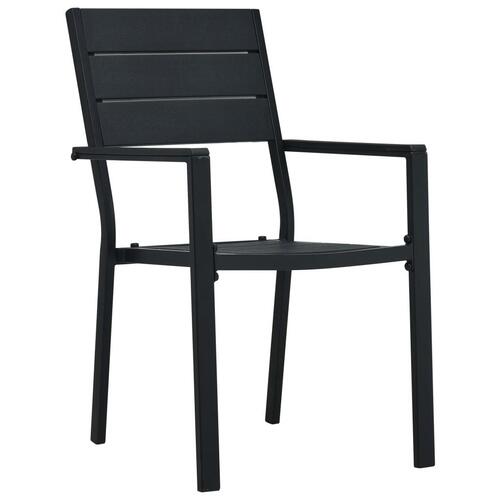 Havestole 4 stk. HDPE trælook sort