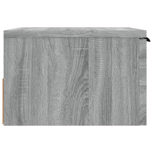 Væghængte sengeborde 2 stk. 34x30x20 cm grå sonoma-eg