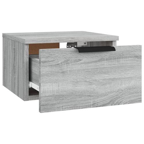 Væghængte sengeborde 2 stk. 34x30x20 cm grå sonoma-eg