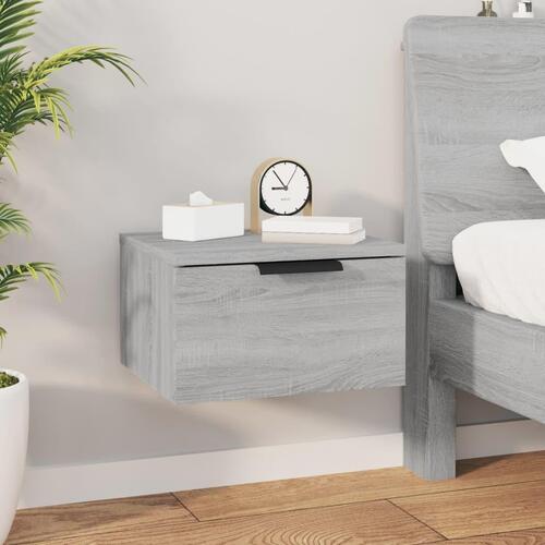 Væghængte sengeborde 2 stk. 34x30x20 cm grå sonoma-eg