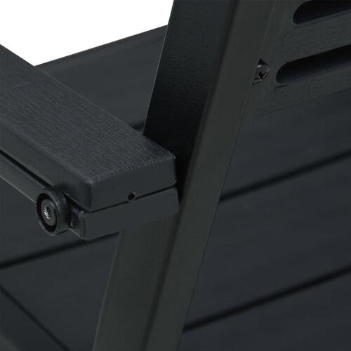 Havestole 4 stk. HDPE trælook sort