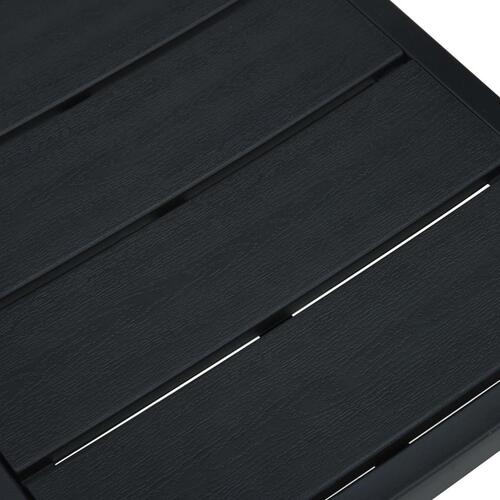 Havestole 4 stk. HDPE trælook sort