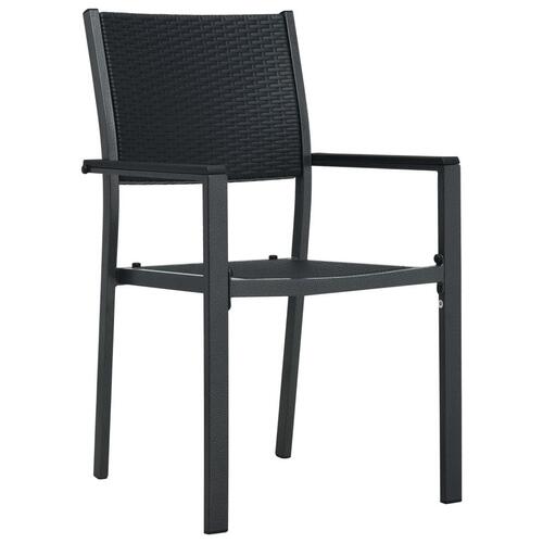 Havestole 2 stk. plastik rattanlook sort