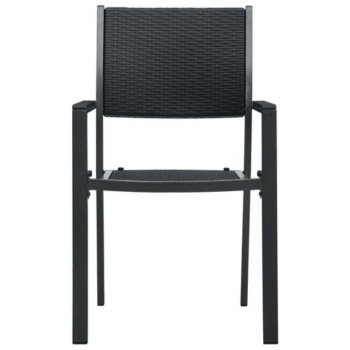 Havestole 2 stk. plastik rattanlook sort