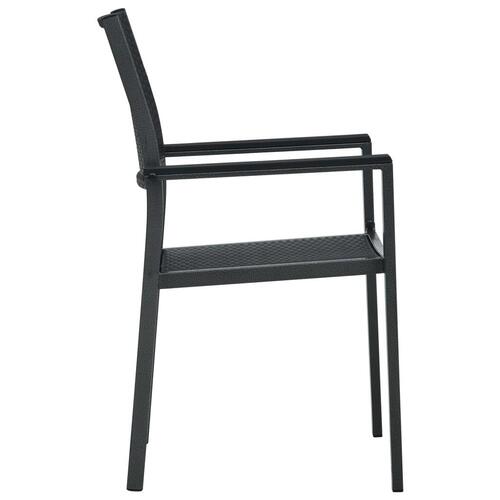 Havestole 2 stk. plastik rattanlook sort