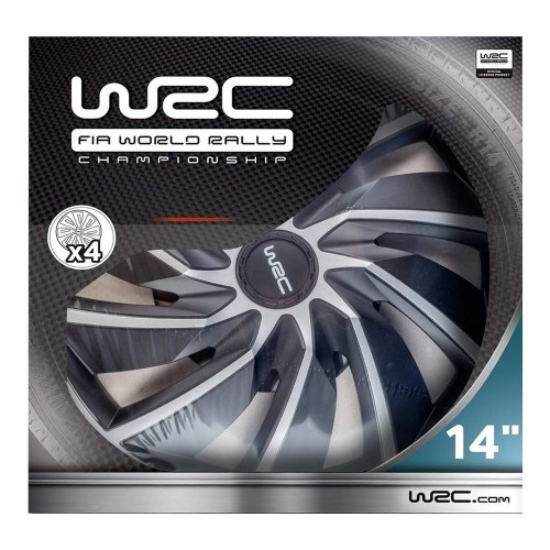 WRC Turbo hjulkapsler 14" - grå/sort