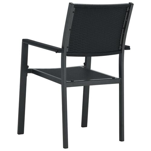 Havestole 2 stk. plastik rattanlook sort