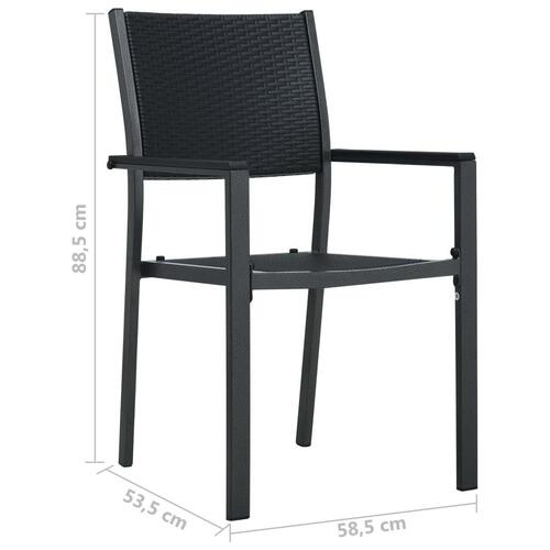 Havestole 2 stk. plastik rattanlook sort