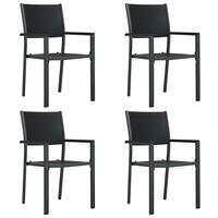 Havestole 4 stk. plastik rattanlook sort