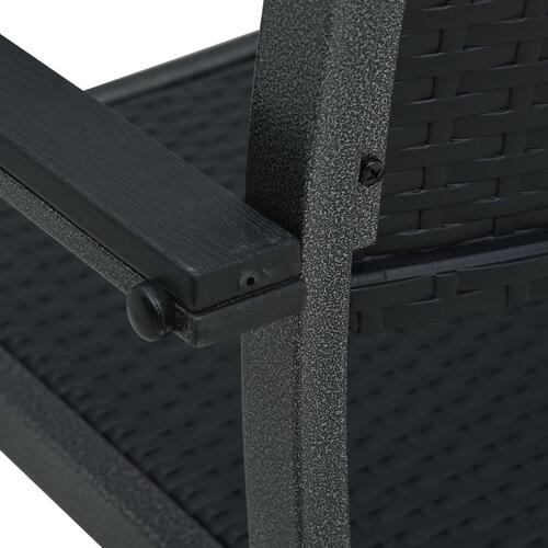 Havestole 4 stk. plastik rattanlook sort