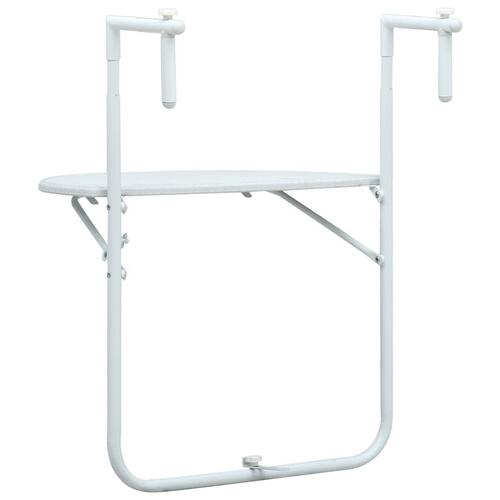 Hængende altanbord 60 x 64 x 83,5 cm plastik rattanlook hvid