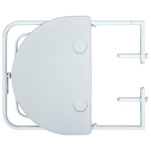 Hængende altanbord 60 x 64 x 83,5 cm plastik rattanlook hvid