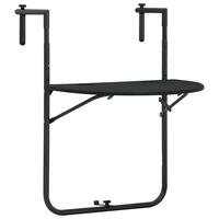 Hængende altanbord 60 x 64 x 83,5 cm plastik rattanlook sort