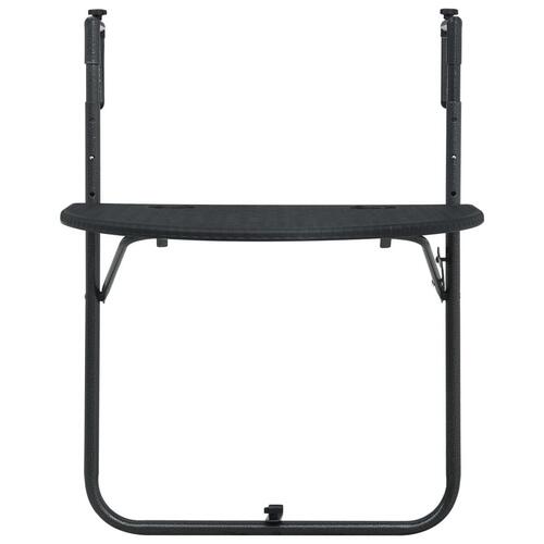 Hængende altanbord 60 x 64 x 83,5 cm plastik rattanlook sort