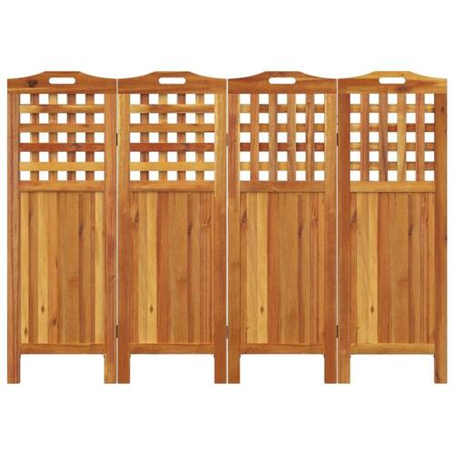4-panels rumdeler 162x2x115 cm massivt akacietræ