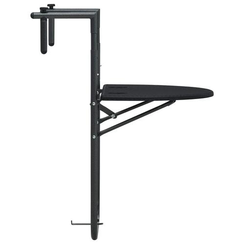 Hængende altanbord 60 x 64 x 83,5 cm plastik rattanlook sort